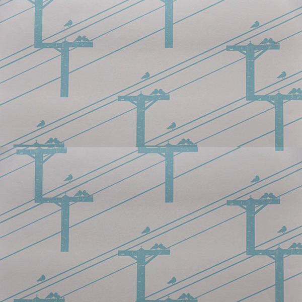 Birds on Wire Wallpaper by Clement Design