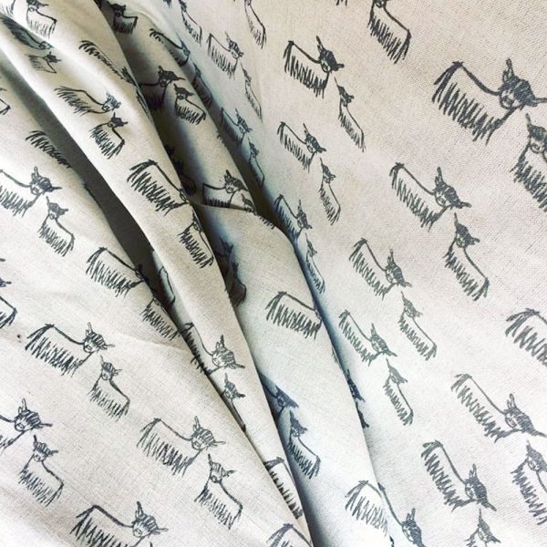 Hand-printed Highland Cow Fabric by Clement Design