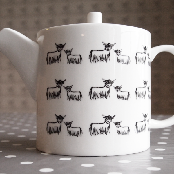 Highland Cow Fine Bone China Teapot by Clement Design