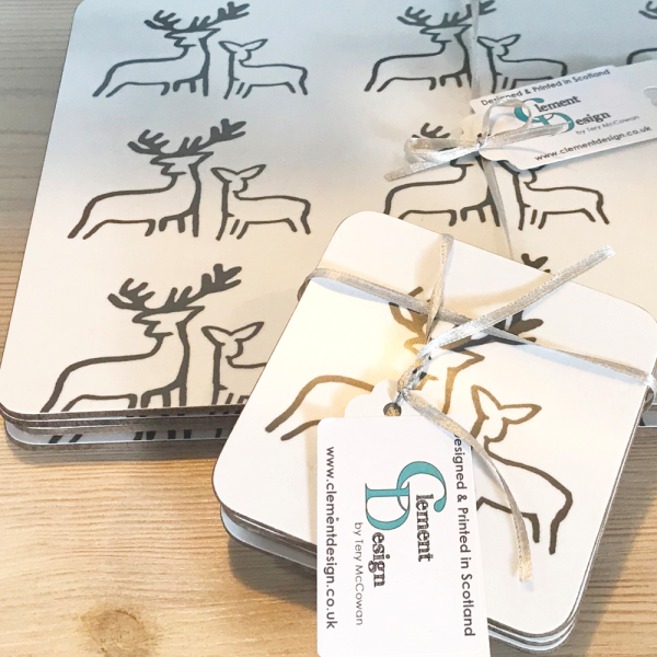 Deer Coasters Placemats by Clement Design