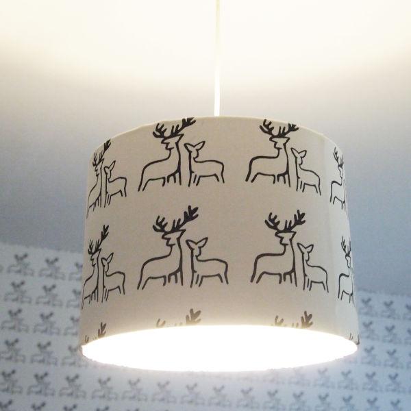 Hand-printed Deer Lampshade by Clement Design