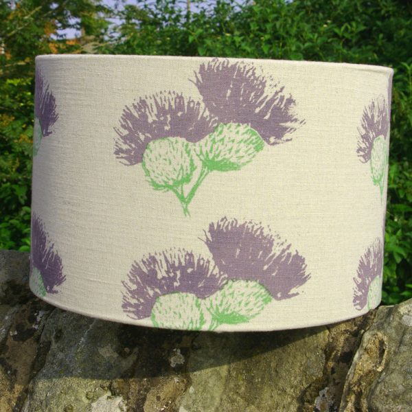 Hand-printed Scottish Thistle Lampshade (Large) by Clement Design