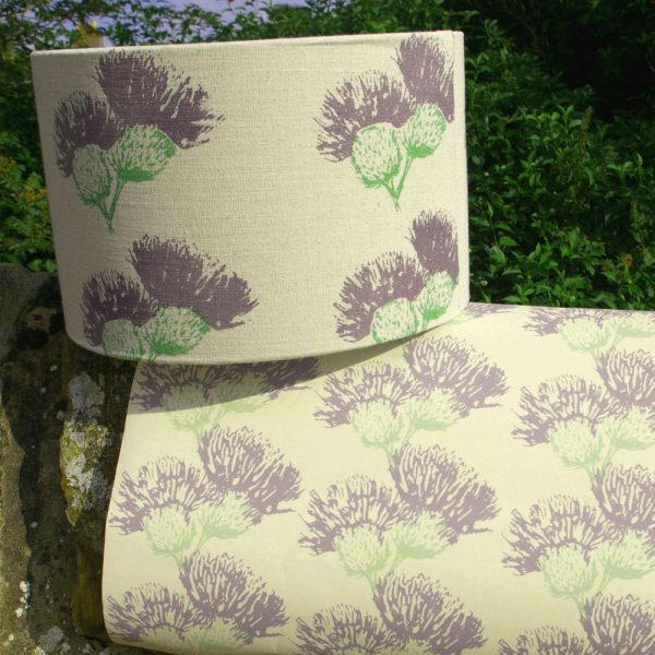 Hand-printed Scottish Thistle Lampshade (Medium) by Clement Design