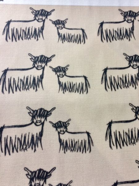 Highland Cow Matte Oilcloth Fabric