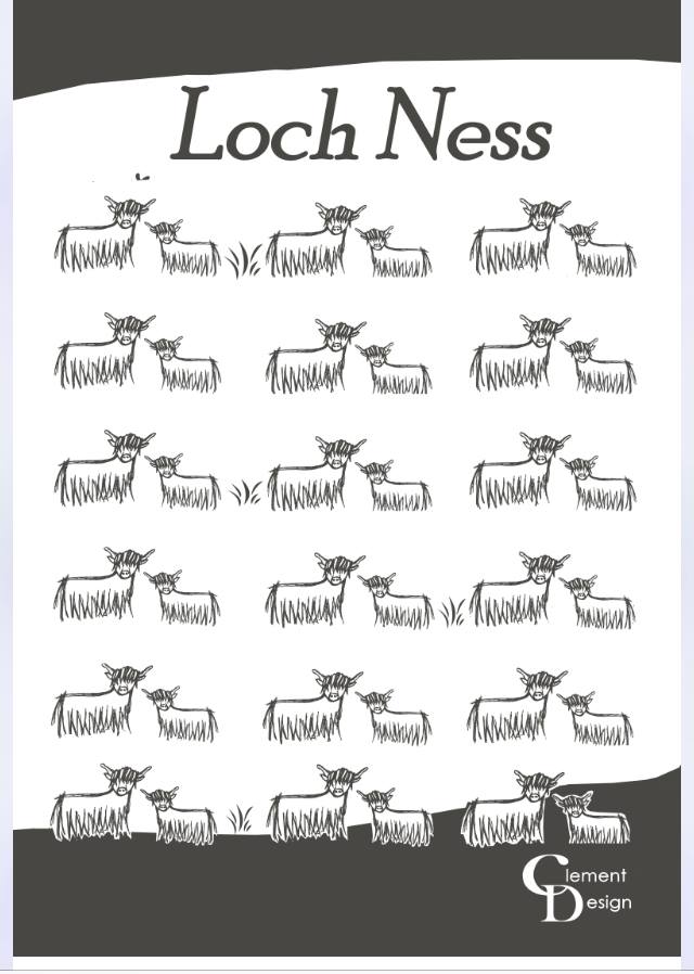Loch Ness Teatowel by Clement Design