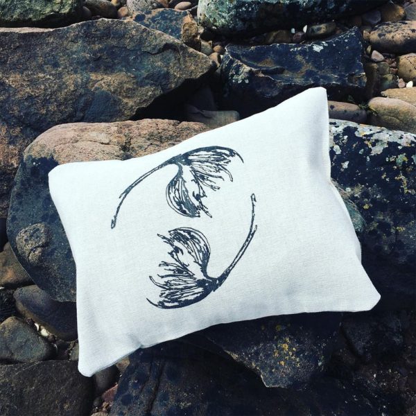 Hand-printed Cotton Grass Cushion by Clement Design