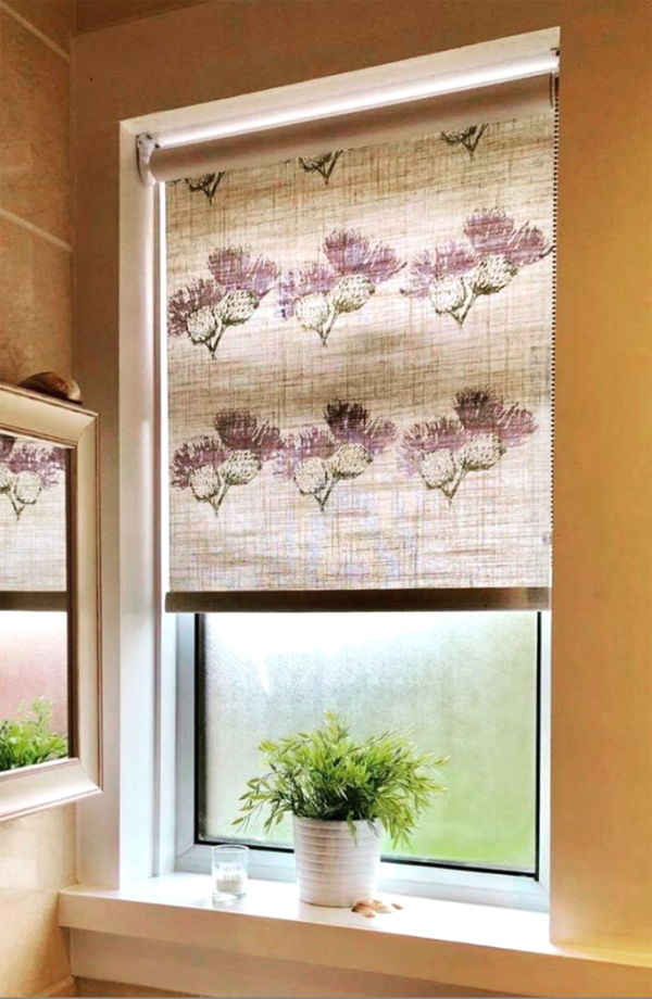 Hand-printed Thistle blinds by Clement Design