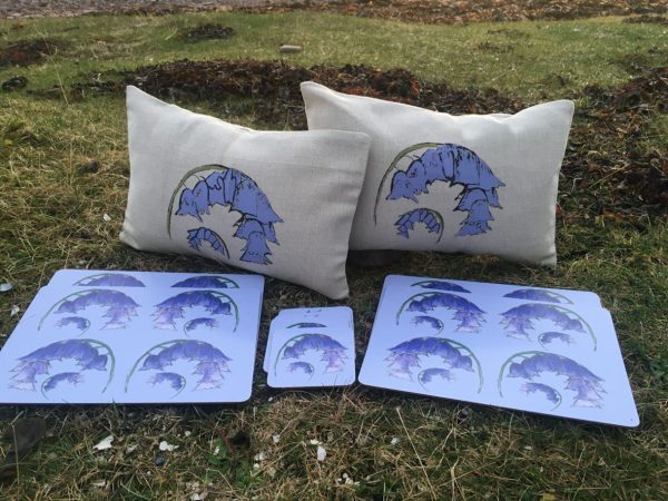 Scottish Bluebells Cushions Placemats Coasters Bundle by Clement Design