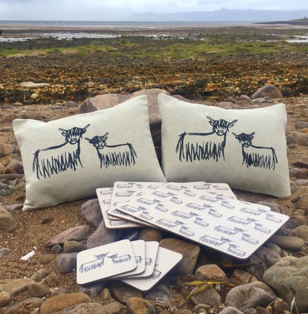 Highland Cow Cushions Placemats Coasters Bundle by Clement Design