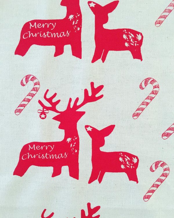 Christmas Deer & Candy Canes Teatowel by Clement Design