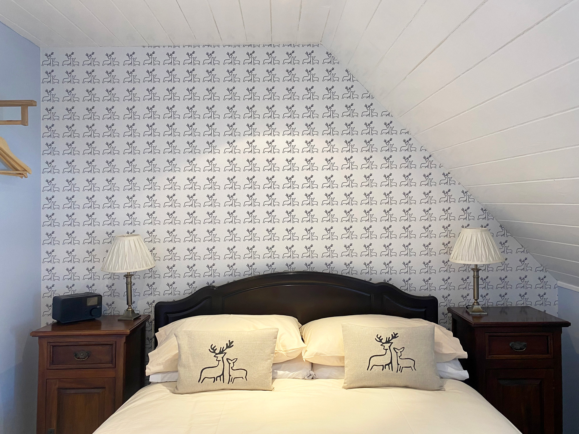 Deer Wallpaper Cushions at Applecross Inn by Clement Design