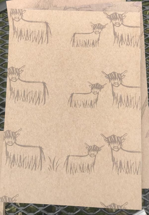 BACK VIEW Highland Coo Eco Jotter by Clement Design