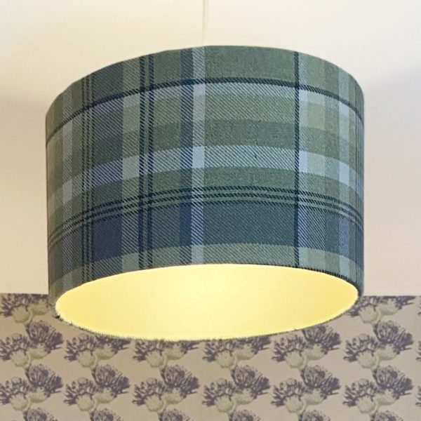 Highland Green Tartan Hand-made lampshade by Clement Design