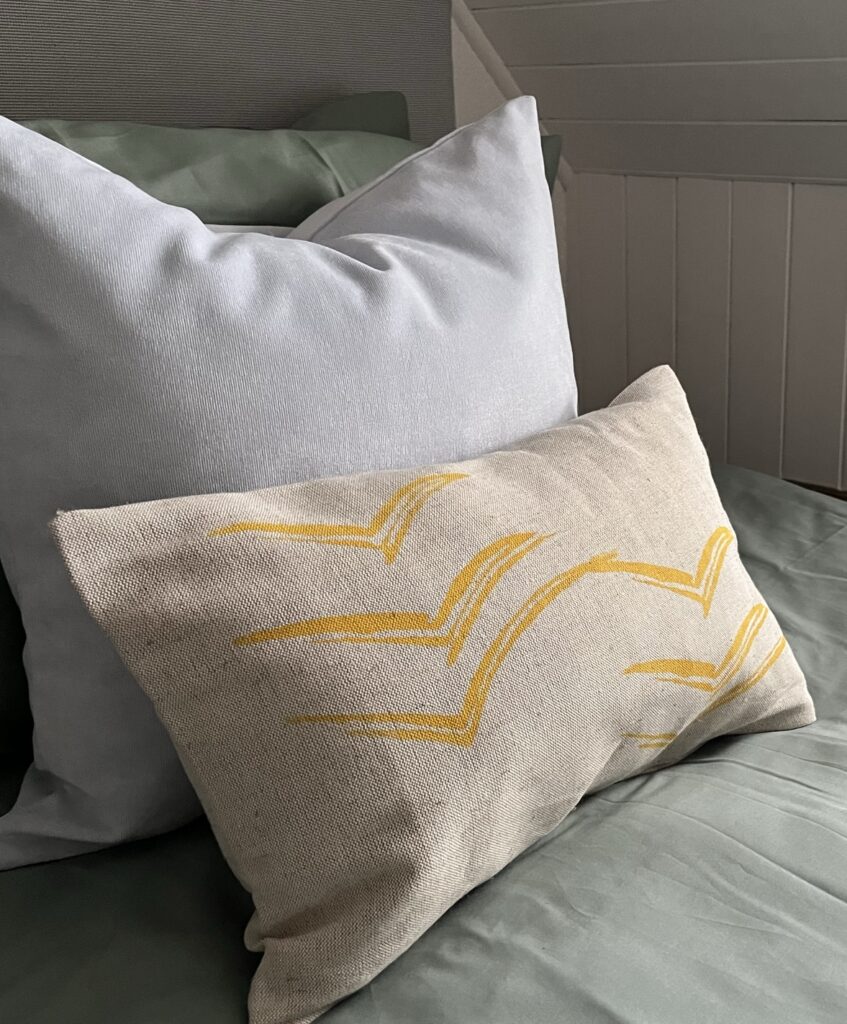 Yellow Waves Linen Cushion
